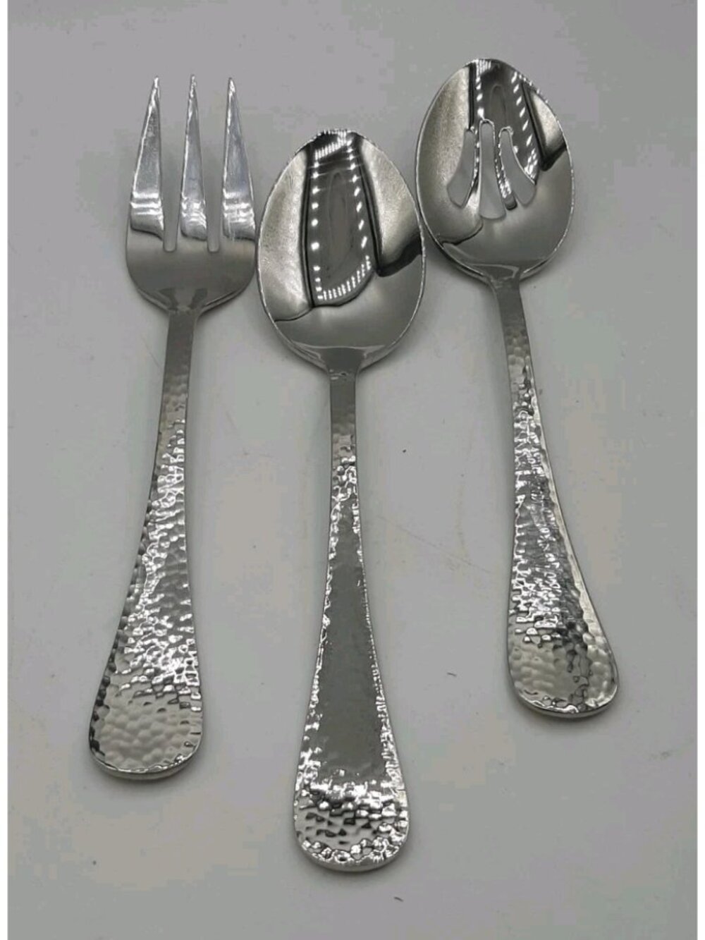 Reed & Barton Hammered Everyday 18/10 Stainless Steel Meat Fork Solid Spoon